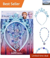 Enchanting Frozen Princess Jewelry Set: Necklace, Bracelet Headband for Girls