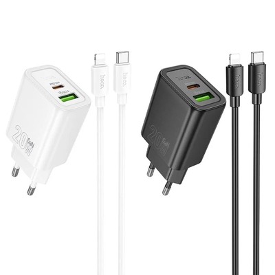 20W Dual Port Netzteil Schnell Lade Kabel Typ-C Ladegerät für iPhone USB-C USB-A