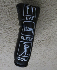   NEW Black Magnetic Blade Putter Headcover EAT - SLEEP - GOLF .....REPEAT 