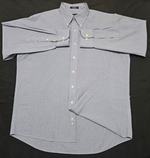 Chaps Classic Fit No Iron Dress Shirt Men 16.5 32/33 Lt Blue Microcheck  NWOT