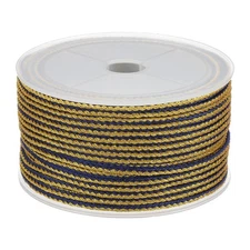 15 Yards x 2.5 mm Braided Cord, Metallic Bracelet Knotting Dark Blue