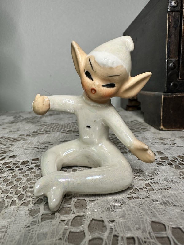 Holt Howard 1950 Ceramic Elf Figurine Collectible Elves Candle Hugger