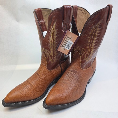 VTG Nocona Western Cowboy Boots Mens 11 EEE Brown, NWT Bullhide Leather USA - Image 1