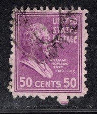 Perfectly Flawed EFO Missed Perforation SN 831 - 50¢ William Howard Taft 1938