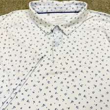 Under Armour The ISO Chill Polo Shirt Mens 2XL Blue Floral Performance Geometric