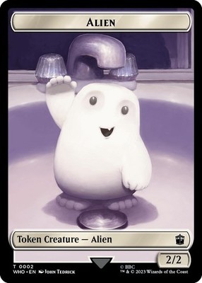 Alien // Dinosaur Double-Sided Token WHO 2 // 20 MTG Universes Beyond: Doctor...
