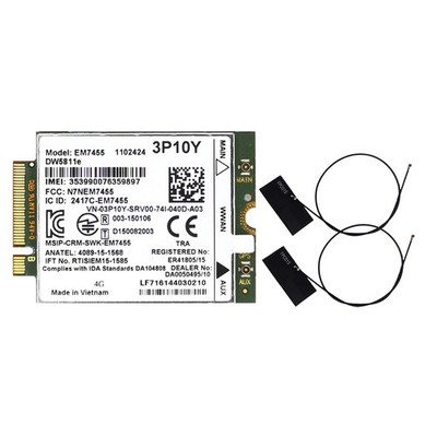 EM7455 DW5811E 4G- + Antenne 3P10Y CAT6 für  E7270 E7470 E7370 E5570 E9841