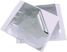 100PCS 6.3x6.3 Inch Silver and Gold Leaf Sheets Metallic Foil for Arts, Resin, J