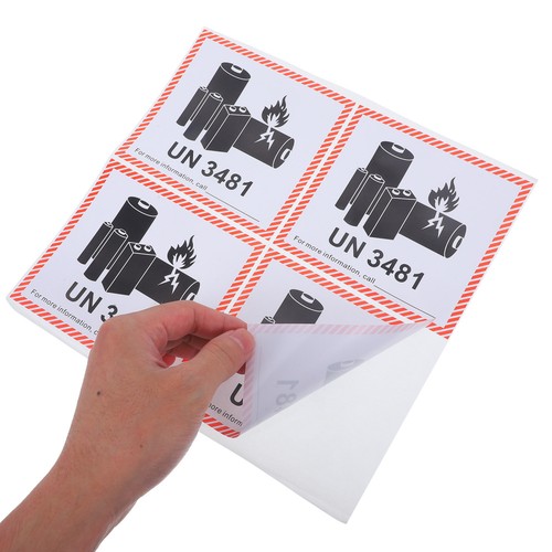 100x Lithium Battery Labels Adhesive Stickers Transport Caution Warning Label - Picture 5 of 14