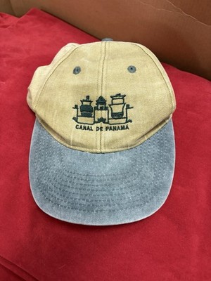 Panama Canal Hat Tan One Size Embroidered