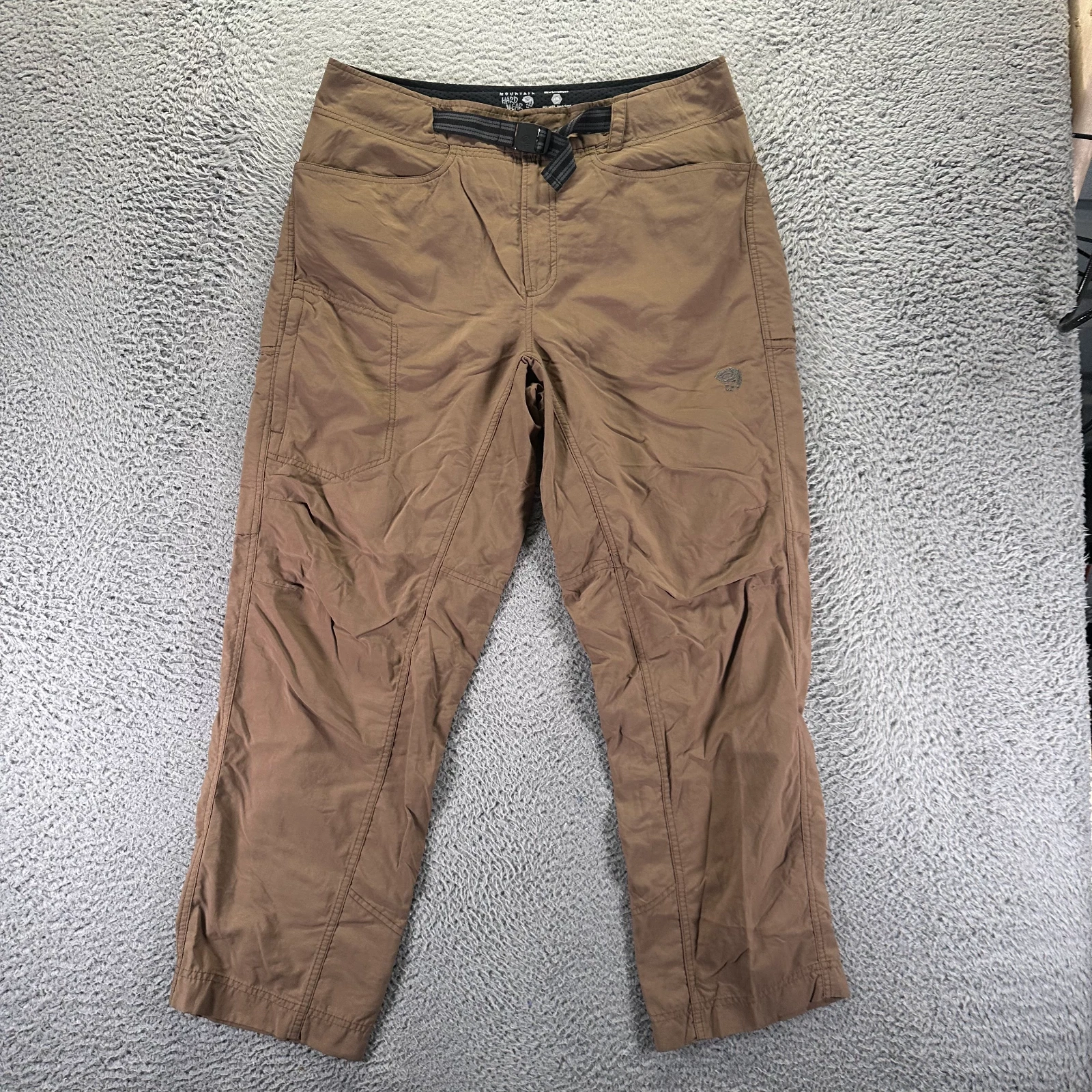Mountain Hardwear Pant Mens L Brown Nylon Windbreaker Straight Gorpcore Hiking