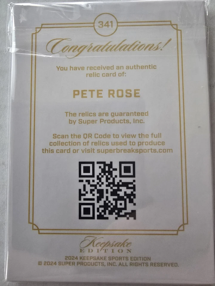PETE ROSE 2024 EDICIÓN RECUERDO ROJOS "HIT KING" JUMBO JERSEY PARCHE GEMA RELIQUIA/99 Foto 2 de 3