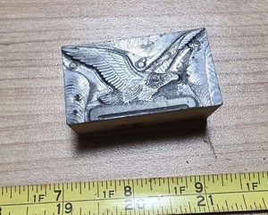 Vintage Letterpress Printing Block American Eagle Bird