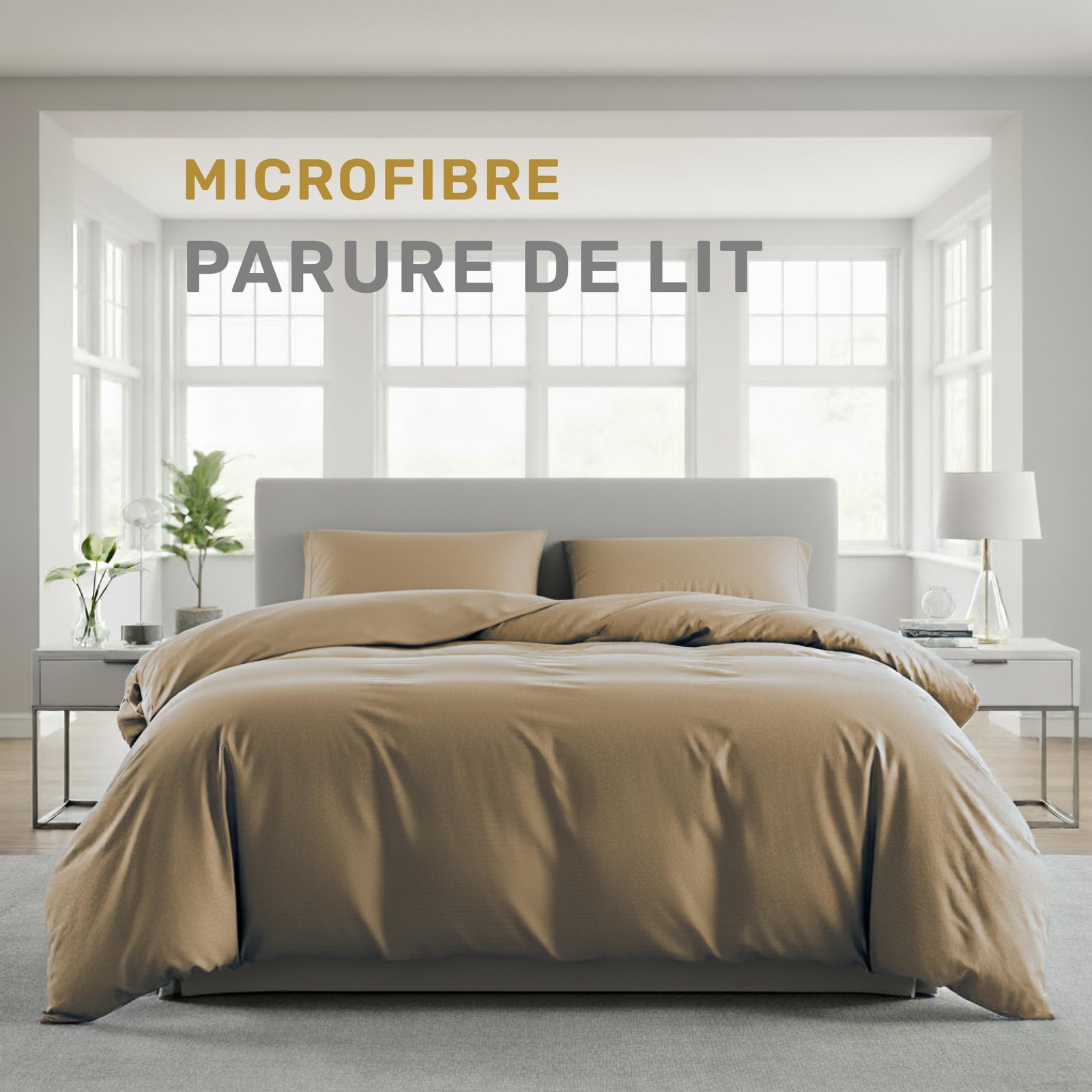 Housse de couette 135x200 microfibre Premium au toucher soie et finitions invisibles