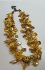Bronze Tone Yellow/Orange Dyed MOP Shell Beaded Multistrand Necklace 46.2g — photo 3