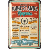 Lanolu Blechschild Ruhestandsregeln Humor Retro Deko - 20X30Cm