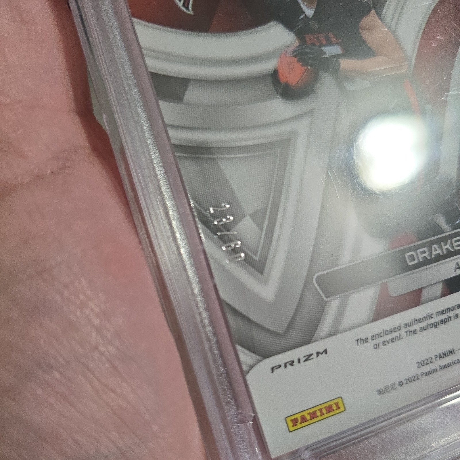 2022 Panini Spectra Drake London RPA ROOKIE PATCH AUTO HYPER /60 PSA 10 Gem Mint view 3