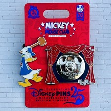 Disney Parks Mickey Mouse Club 70th Donald Duck & Gong LE 1250 Pin Set