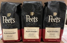 Peet's Major Dickason's Blend Whole Bean Coffee 3 Packages Dark Roast