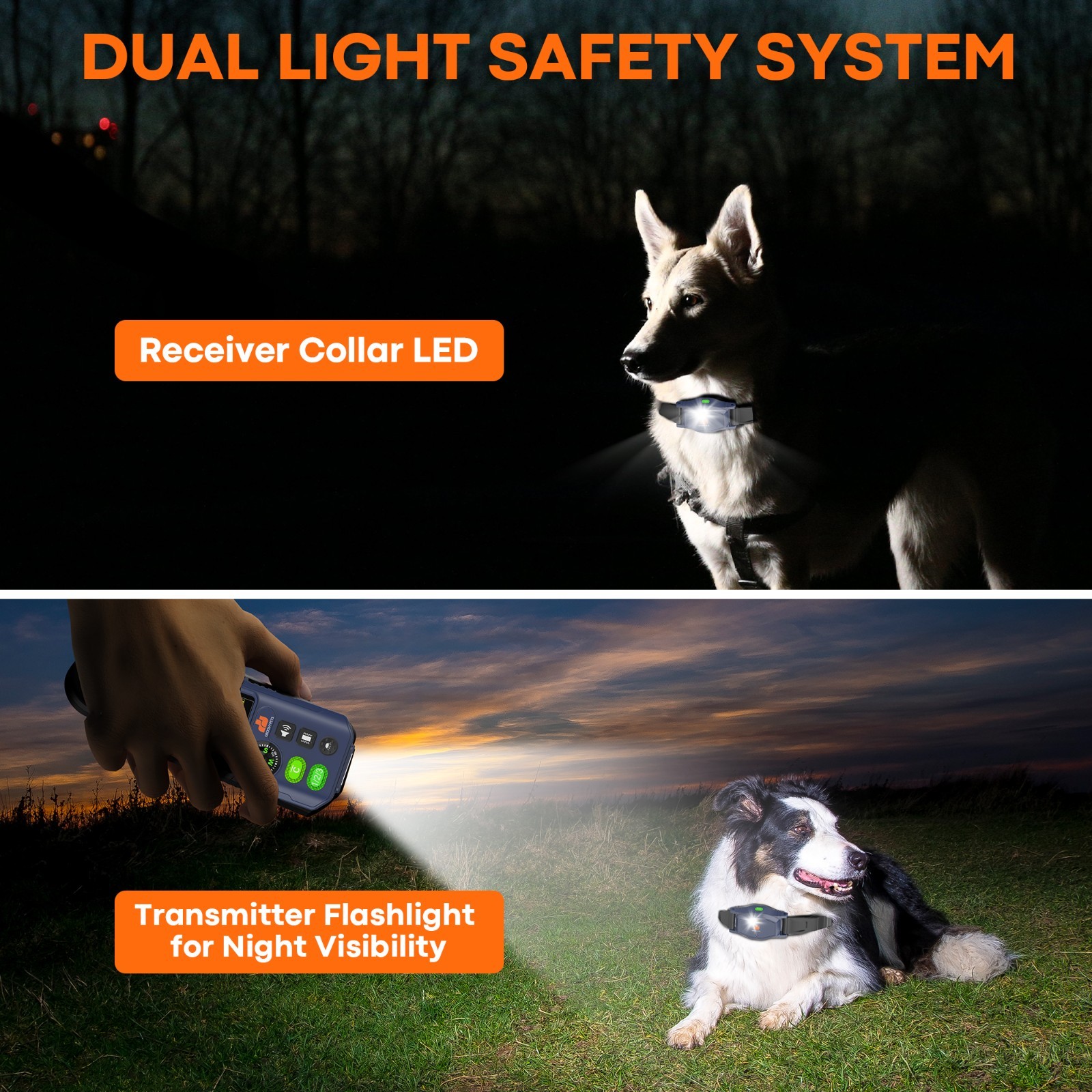 Wireless Dog Fence & 1100 YD Remote Training Collar Duo Kit,Waterproof E-Collar