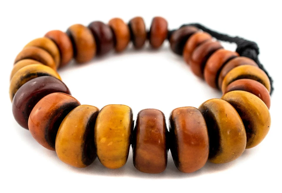 Medley de mel contas de resina âmbar marroquina medley 29mm marroquino laranja africano redondo - Imagem 3 de 4