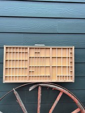 Antique Hamilton Co. Printer's Drawer Letterpress Type Tray Shadowbox - 32