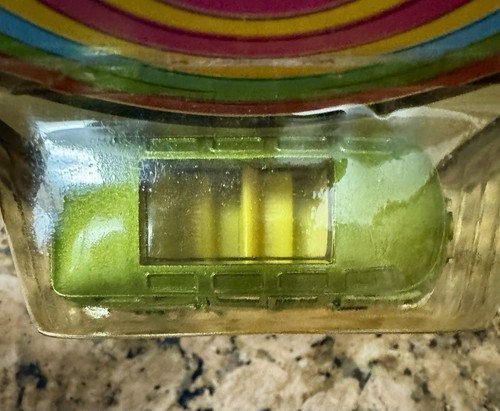 Vintage Playart Lime Green VW Van Bus - tan interior side doors open N O S Rare - Picture 2 of 6