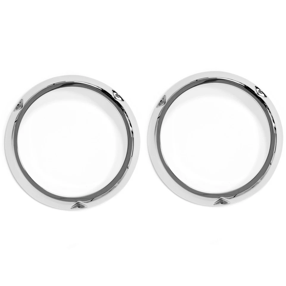 1966 - 1977 Ford Bronco Chrome Headlight Bezel Trim Rings - Pair By ACP - Image 4 of 4