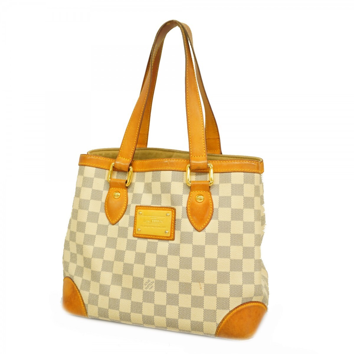 Louis Vuitton Damier Azur Hampstead PM Tote Bag N51207 White 767338