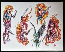 Tattoo Flash - AKJ - 24 Vintage Color Sheets