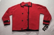 Herman Geist Wool Shacket Women's S Feminine Minimalist Old Money Occasion Red