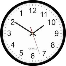 Black Backwards Wall Clock Runs Counterclockwise 12 Inch Silent Non Ticking B...
