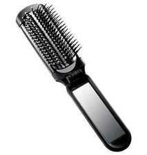 Hair Travel Brush with Mirror Approximately 9 inches  Black Advance Techniques