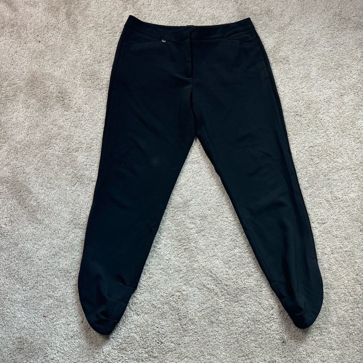 White House Black Market, Black Dress Pants, Unique Rounded Hem, Pleats, |  eBay