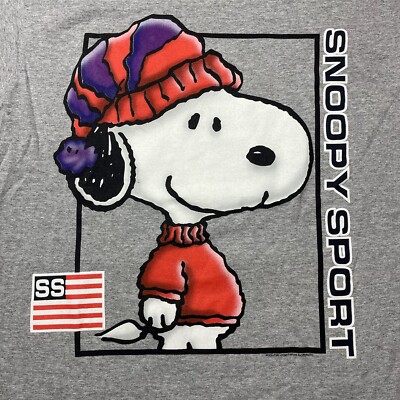 Vintage Snoopy Sport Polo Parody Single Strich T Shirt L | eBay