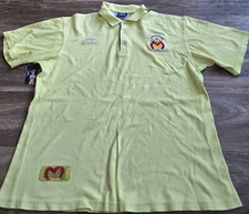 Atletica Monarcas Morelia 2008 Polo Shirt Lime Green/Gray Mens Size Medium 