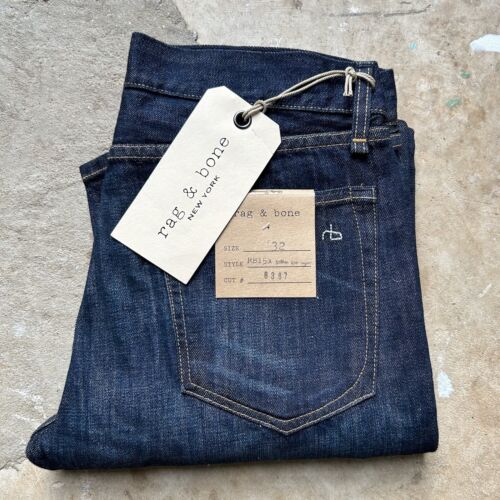 New rag & bone RB 15X Slim Straight Leg Blue Jeans Men’s Size 32x34 MSRP $135 - Picture 1 of 15