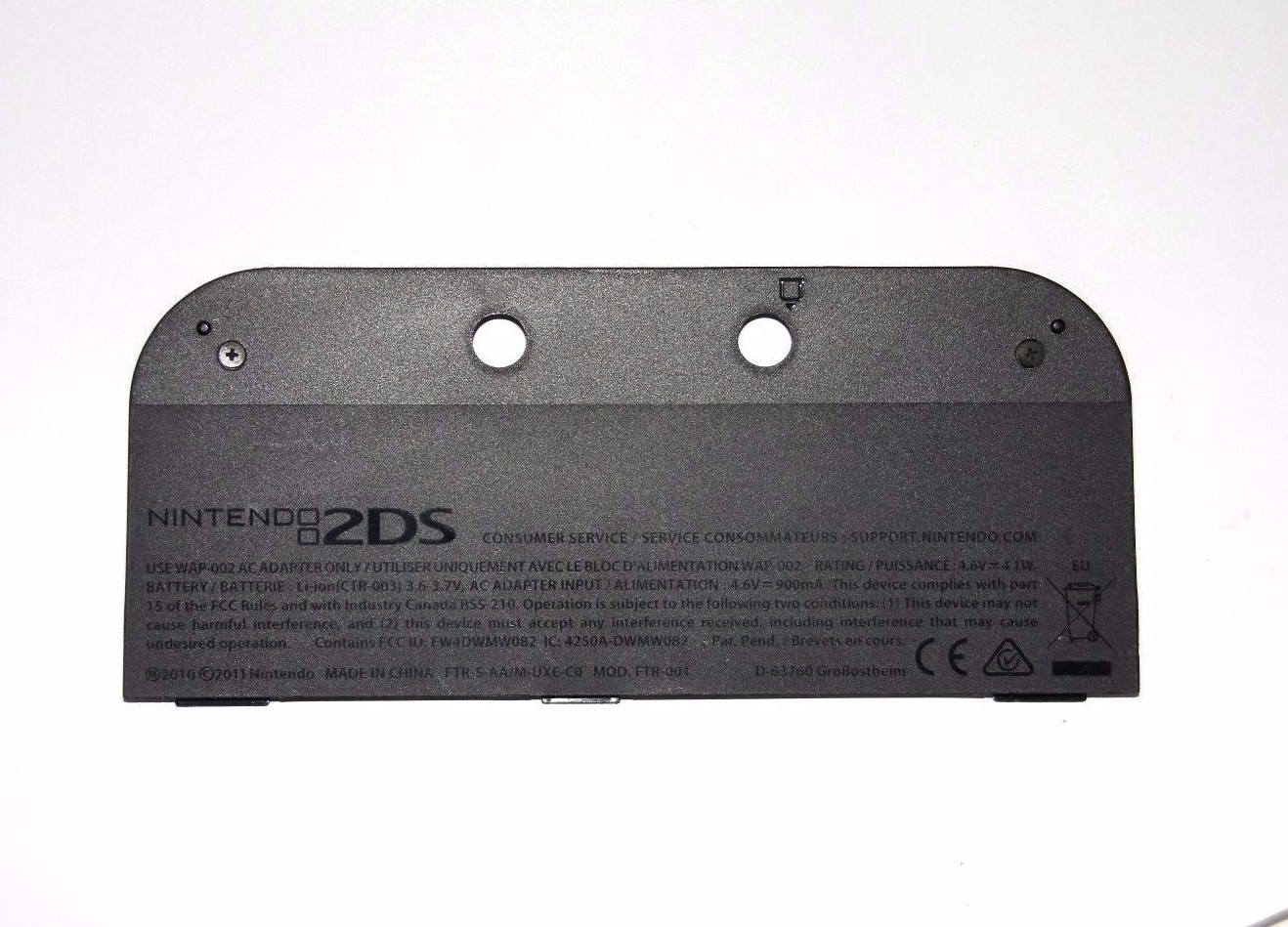 OEM Original Genuine Nintendo 2DS System Repair Part Battery Pack Cover