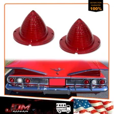 2PCS Rear Red Lens Tail Lights For 1960-1961 Impala Bel Air Biscayne El Camino