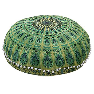 Large Mandala Floor Pillow Round Bohemian Meditation Cushion Cover Ottoman Pouf