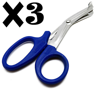 3 Pcs New Blue Utility Scissors 5.5'' Multi-Purpose DIY EMS EMT Shears Tools