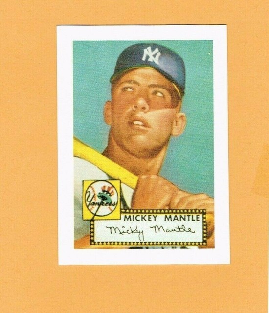 Mickey Mantle Career Highlights Reprint of 1952 Rookie Card MINT eBay