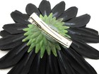 Full 5 1/2"  Goth Black Daisy Poly Silk  Flower Hair Clip w/Teeth Halloween — photo 3