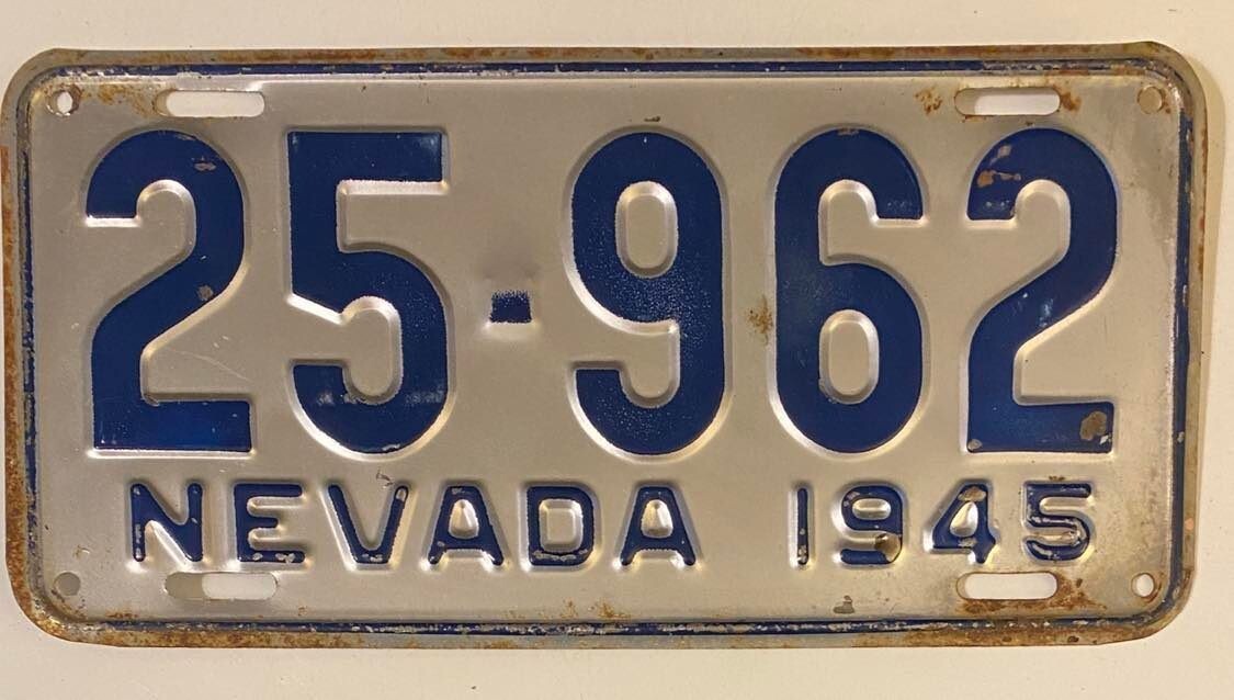 Nevada 1945 License Plate # 25-962 | eBay