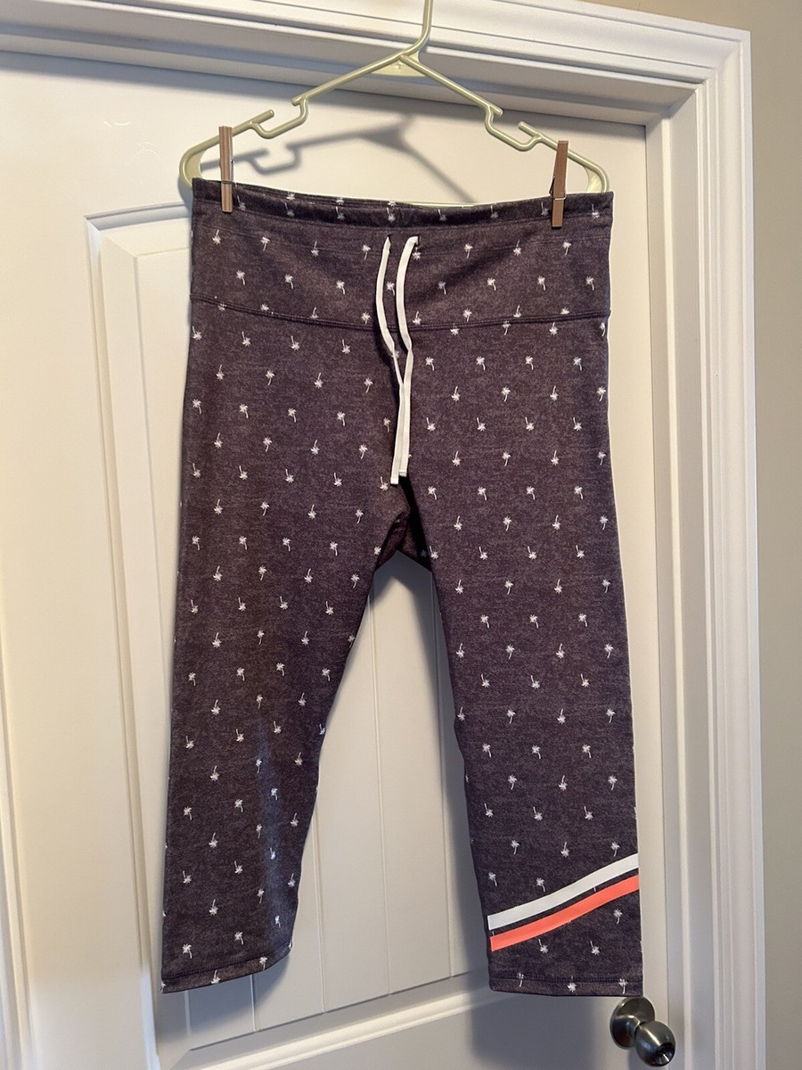 Old Navy Active Grey Palm Tree Print Leggings With Drawstring Women’s Size  XL