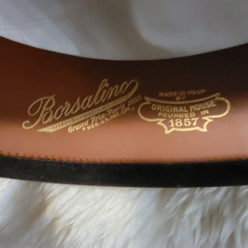 Borsalino 1857 Alessandria Men's San Remo Fedora Brown Hat Italy 7 1/8 Felt - Picture 8 of 9