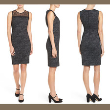 NWT$149 VINCE CAMUTO Lace Yoke Sleeveless Stretch Knit Sheath Dress [SZ 8 ] E627