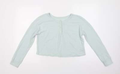 Primark Damen Pyjama Oberteil grün Polyestermischung Größe XS