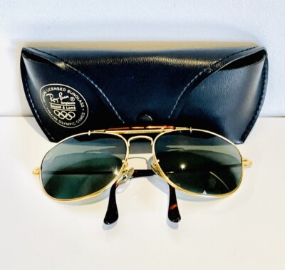Ray-Ban 90s オリンピックスタジャン 黒　ヴィンテージ　M-Lサイズ RAY BAN B&L W1708 1994/96 Olympic Games Gold Wrap Aviator Explorer