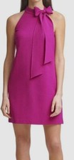 Vince Camuto Womens Purple Bow-Neck Halter Dress Size 14